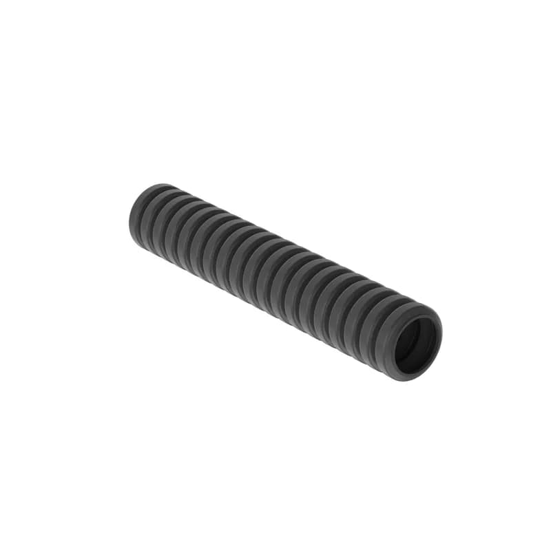 Panduit CLT35N-C630 - The CLT35N-C630 Corrugated Loom Slit Wall Tubing protects cables from impact and abrasion. Features a slit for easy installation onto a bundle of wires or a pre-assembled harness assembly, increasing productivity. Hold in place with cable ties and accessories. Suitable for indoor applications. UL94-HB flammability rating and a maximum temperature rating of 230 F (110 C). Heat Stabilized Nylon 6. Inside diameter .0.323" (8.2mm). Color Black. 1 per package.