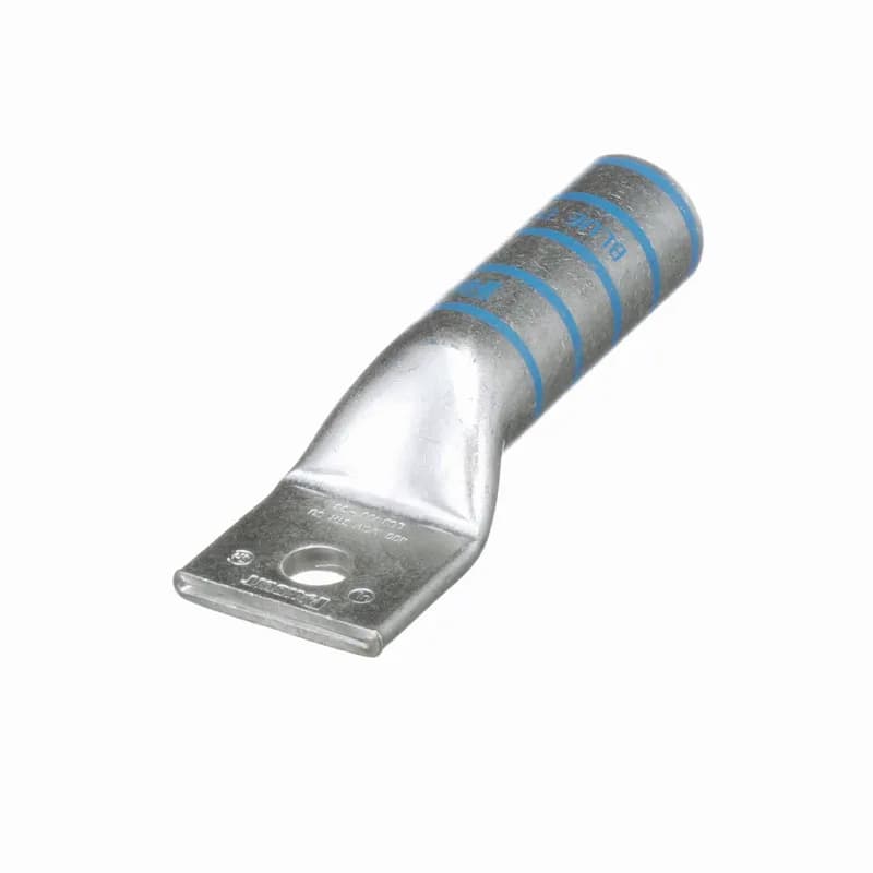 One-hole, long barrel lug, 400 kcmil cable, 3/8 stud hole.