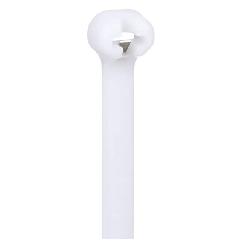 Dome-Top barb ty cable tie, light-heavy cross section, 11.8 (300mm) length, nylon 6.6, natural, standard package.