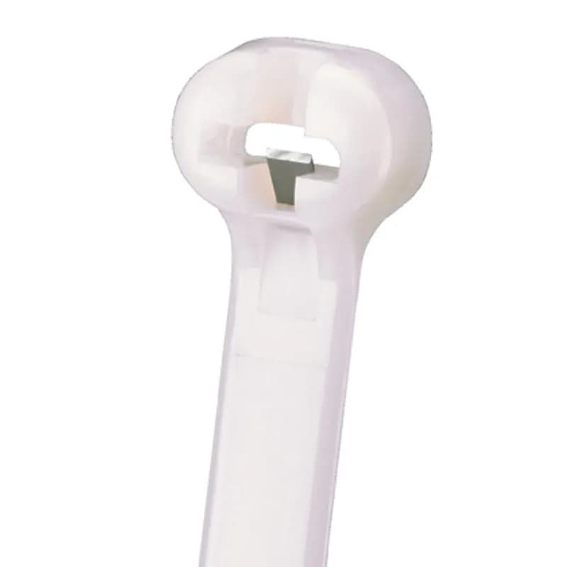 The BT1.5I-M Dome-Top barb ty, features a unique patented design with its round smooth edges. Paired with the stainless-steel locking barb, these cable ties provide consistent performance, reliability and infinite adjustability through the entire bundle range. Intermediate cross section, 6.1 (155mm) length. Appropriate for Indoor use, made of Nylon 6.6, are natural in color and come in packages of 1000.