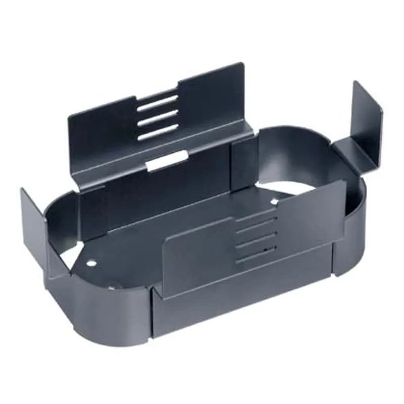 The fiber stacking holder is used with the FST6 fiber splice tray with built in fiber spooling. It holds and secures up to four splice trays (FST6) with Panduit Tak-Ty Cable Ties and mounts with enclosure hardware. For use in FWME4 and FWME8 wall mount enclosures. It is black.