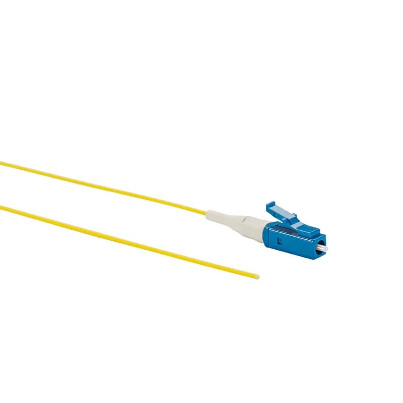 The NetKey 1 Fiber pigtail is OS2, LC to pigtail with 900 m buffered cable and is 1 meter in length.