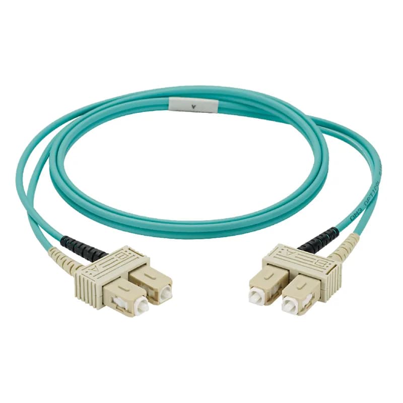 NetKey 2-fiber OM3 SC duplex to SC duplex patch cord, riser (OFNR) rated with 3.0mm jacket.