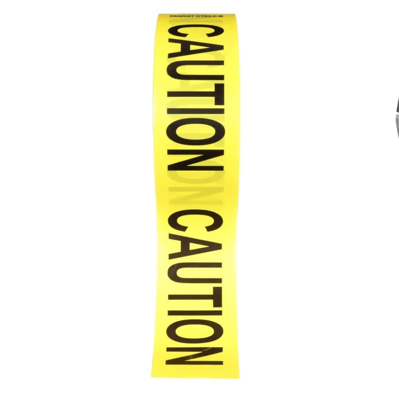 Barricade tape, 3.00" H x 1000' length, 'Caution' (legend), non-adhesive polyethylene film, black/yellow, 1 pc. package quantity.