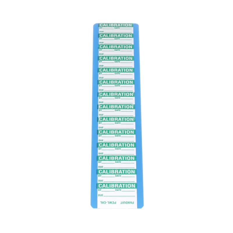 Write-on label on card, 1.5" W x 0.63" H, 'Calibration' (legend), vinyl cloth, green/white, 14 markers/card, 25 cards/package.