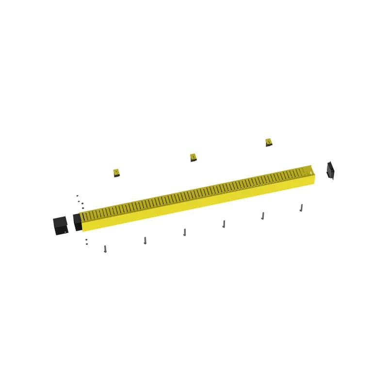 The FiberRunner Vertical Cable Manager Kit provides a secure, accessible route for cables spilling out from a vertical tee or spill-over junction. The kit includes a 4x4 channel, 4x4 snap-on hinged cover, 3 adjustable Z brackets, a 4x4 end cap, 1 adapter fitting, 6 hinged duct wire retainers, and mounting hardware.