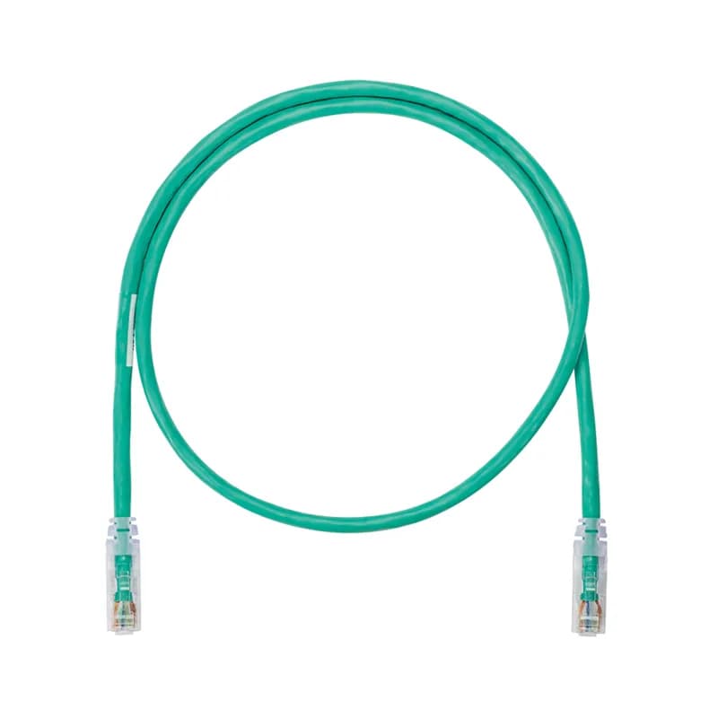 The NetKey Cat 6A UTP Patch Cord is constructed of 26 AWG, unshielded, twisted pair, stranded, CM/LSZH cable with enhanced performance modular plugs. The patented tangle free latch prevents snags and provides easy release saving time on frequent moves, adds, and changes. The patch cord s slender strain relief boot provides easy access in high-density applications. The patch cord is 5 meters in length and green.