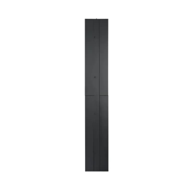 The NetRunner End Panel closes off the end of row to protect cabling, and it provides a clean aesthetic to the solution. The two part design reduces the size of the carton for easier transport throughout the site and less risk of transit damage. The end panel is 45 RU, metal and is black.