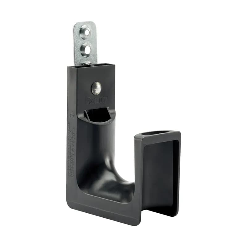 J-PRO Cable support system, for powder actuated installation on walls, one 5/32 (M4) mounting hole for user supplied fasteners, 2.00 (50.8mm) max. bundle capacity, nylon 6.6 with metal attachments, black, 50 pc. package quantity.