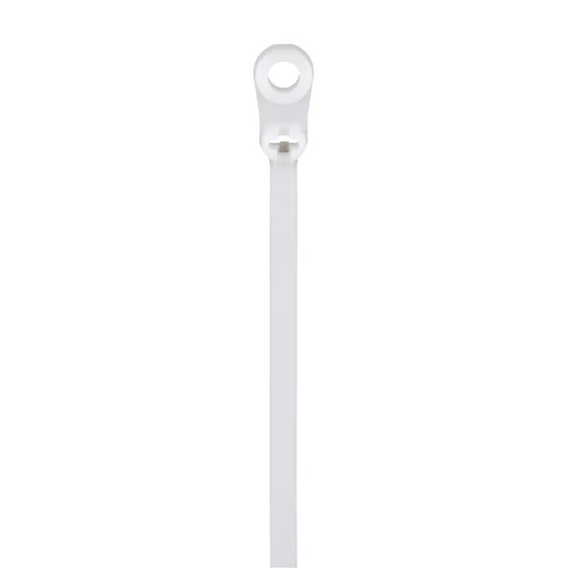 The BC2S-S10-C Dome-Top barb ty clamp tie, features a unique patented design with its round smooth edges. Paired with the stainless-steel locking barb, these cable ties provide consistent performance, reliability and infinite adjustability through the entire bundle range. Standard cross section, 8.5 (261mm) length. Appropriate for Indoor use, made of Nylon 6.6, are natural in color and come in packages of 100.
