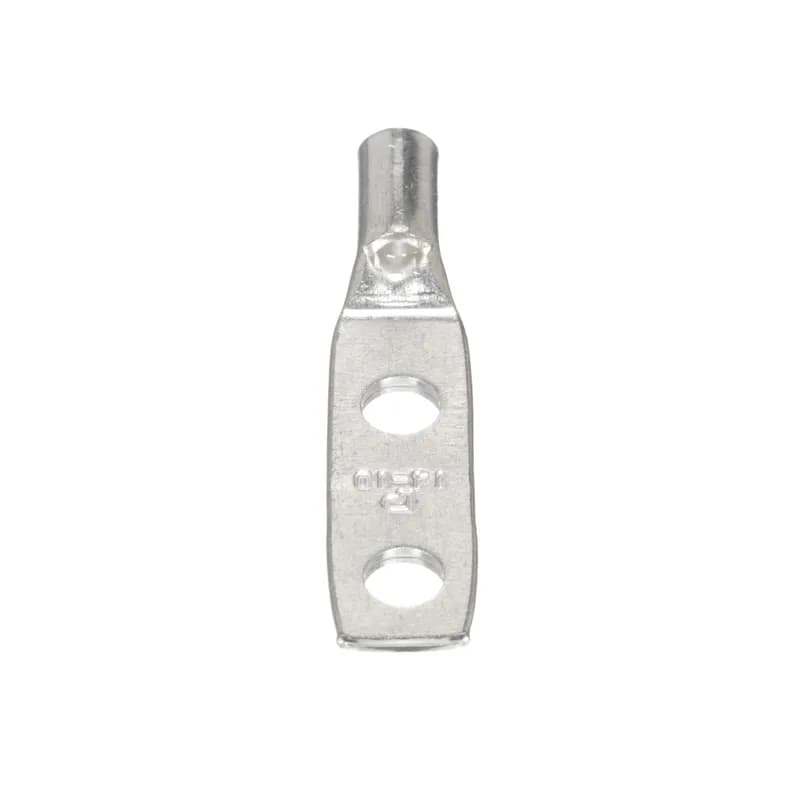 Panduit LCD10-10A-L - The LCD10-10A-L Tin-Plated Copper Compression Lug, two-hole, standard barrel, has color-coded barrels marked with Panduit and specified competitor die index numbers for proper crimp die selection. An inspection window aids to visually assure full conductor insertion, and the tin-plate material helps to inhibit corrosion. UL Listed and CSA Certified to 35 KV and temperature rated to 90 C.