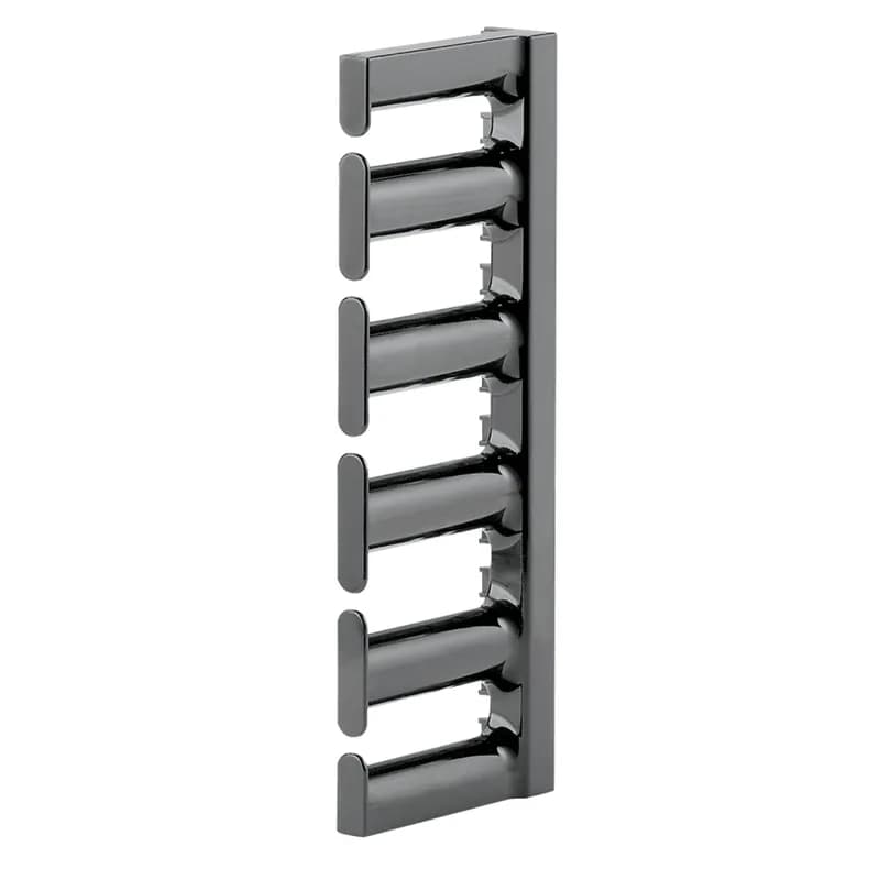 The Bend Radius Control Finger Section provides support and bend radius for patch cords when transitioning to and from active equipment. The finger section can be installed directly over the active equipment at any rack unit in the rack or cabinet. The clip is 5 RU, 3 in. deep and black in color.