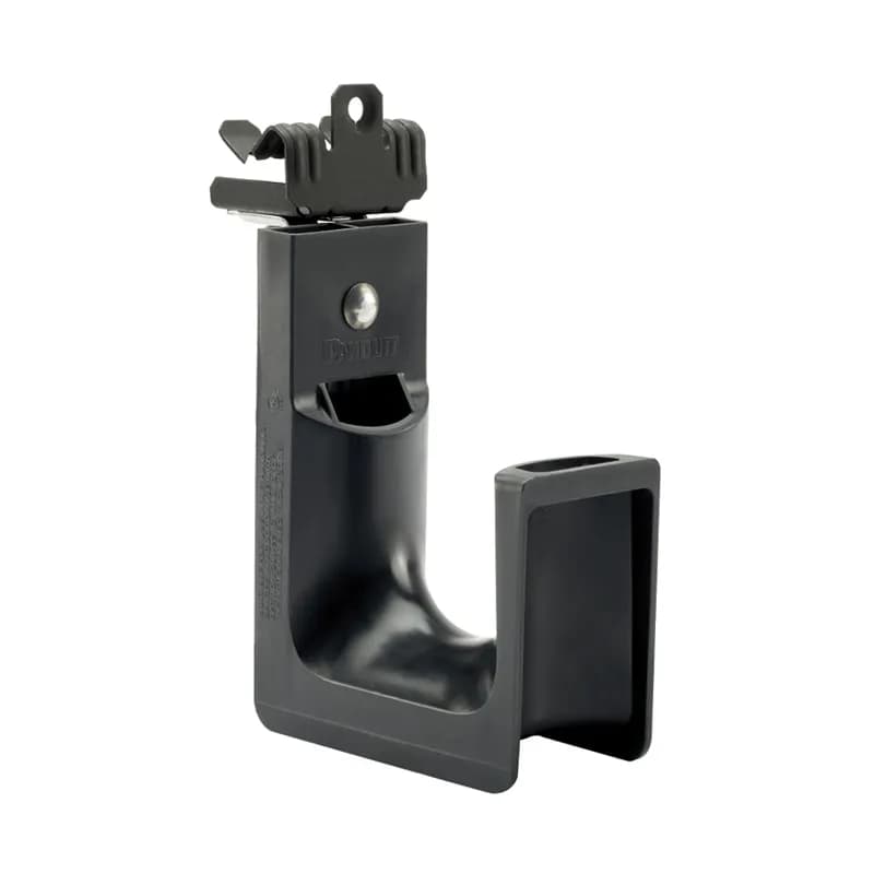 J-PRO Cable support system, with hammer-on beam clamp for use with flanges 9/16 3/4 (14.3mm 19.1mm) thick, rotates 360 degrees, 1.31 (33.3 mm) max. bundle capacity, nylon 6.6 with metal attachments, black, 50 pc. package quantity.