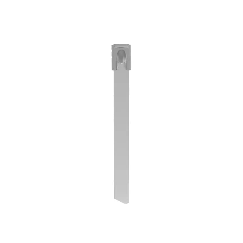 The MLT2H-LP316 Pan-Steel 316 grade stainless steel cable tie speeds up installation with a patented, wide entry self-locking head that eases band threading and insertion. Unique locking ramp design and strengthening ribs allows the tie to lock into place at any length along the tie body with increased lock strength. Fully rounded edges ensure worker and bundle safety.