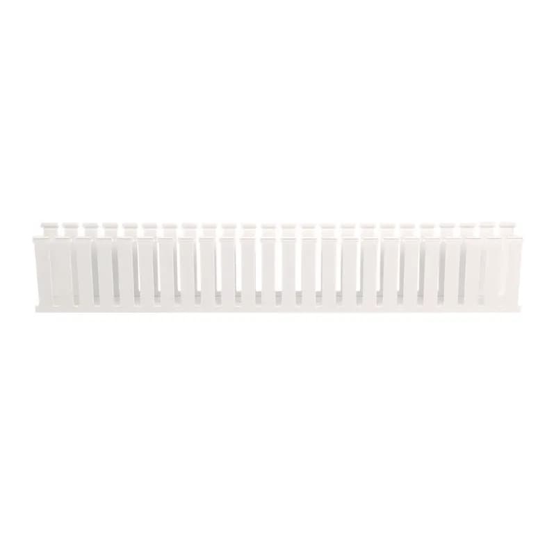 The G2X4WH6-A Panduct Lead-Free PVC Wide Slot Adhesive Wiring Duct feature a wide slot/finger design that provides greater sidewall rigidity and is suitable with a range of wire bundle sizes. UL 94 flame class of V-0 with a UL recognized continuous-use temperature up to 122 F (50 C). Adhesive and mounting holes provided. 2.0" x 4.0" (50.8 mm x 101.6 mm) and 6' (1.8 m) long. Cover sold separately. Color White.