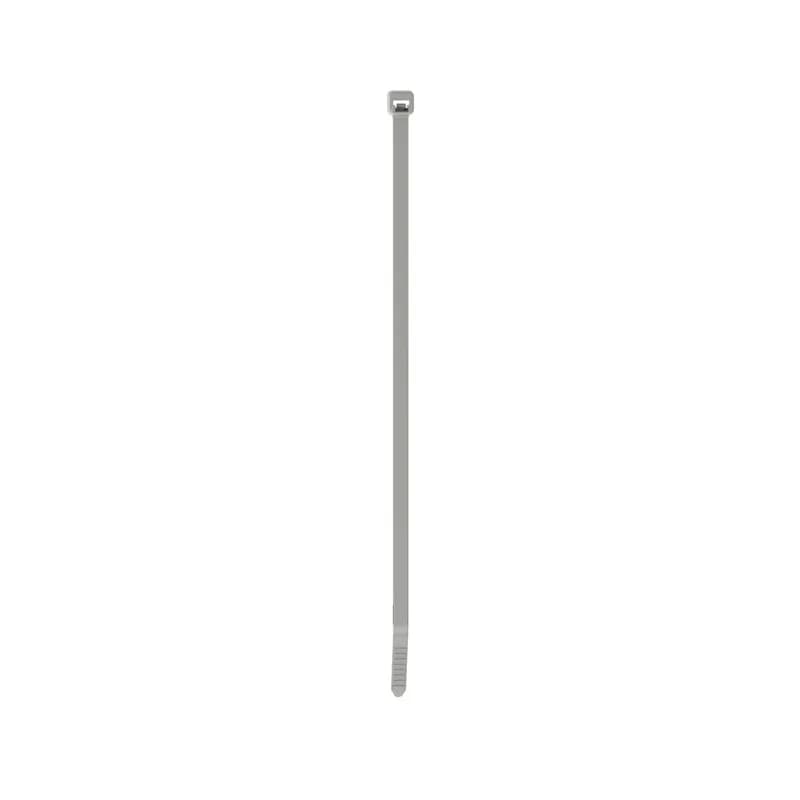 Panduit PLT2S-C8 Locking Cable Ties are designed to satisfy the needs of mil spec applications, while delivering consistent performance and reliability. Featuring a curved tip to allow for easy pick up from flat surfaces and faster initial threading. Standard cross section, 7.4" (188mm) length. Made of Nylon 6.6, are gray in color and come in packages of 100.