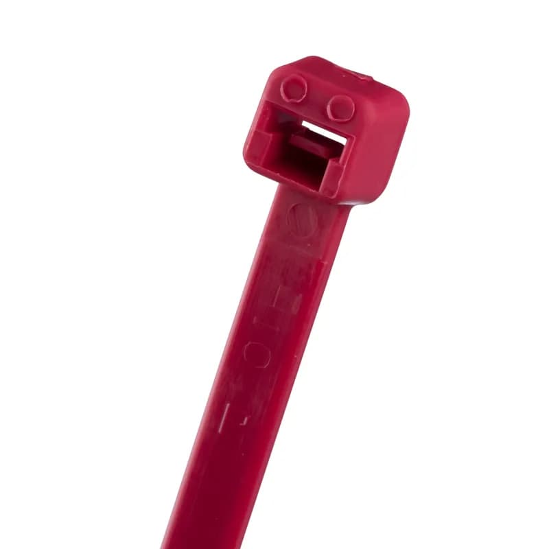 Panduit PLT2S-M2 Locking Cable Ties are designed to satisfy the needs of mil spec applications, while delivering consistent performance and reliability. Featuring a curved tip to allow for easy pick up from flat surfaces and faster initial threading. Standard cross section, 7.4" (188mm) length. Made of Nylon 6.6, are red in color and come in packages of 1000.