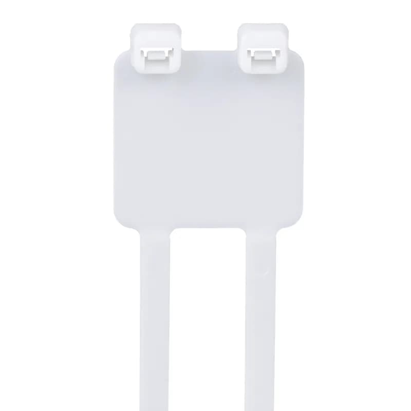 Pan-Ty marker tie, wrap, standard cross section, 7.4 (188mm) length, .87 x 1.07 (22.1 x 27.2mm) marker write-on area, nylon 6.6, natural, bulk package.