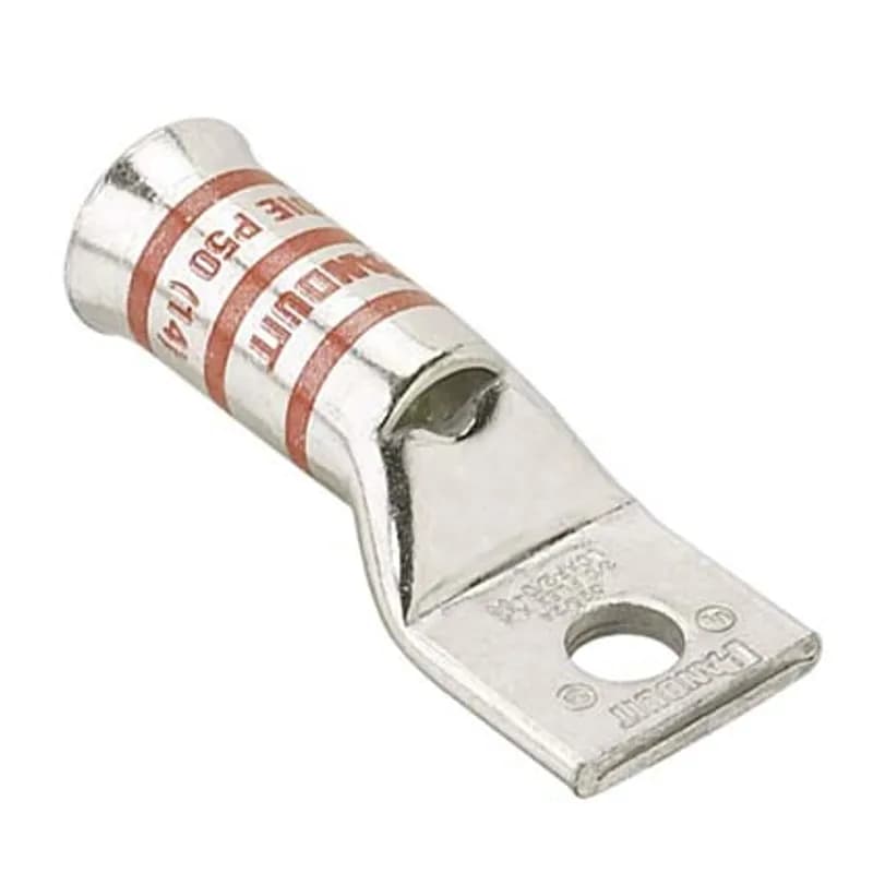 One-hole, flared barrel, #6 AWG wire, 1/4 stud hole.