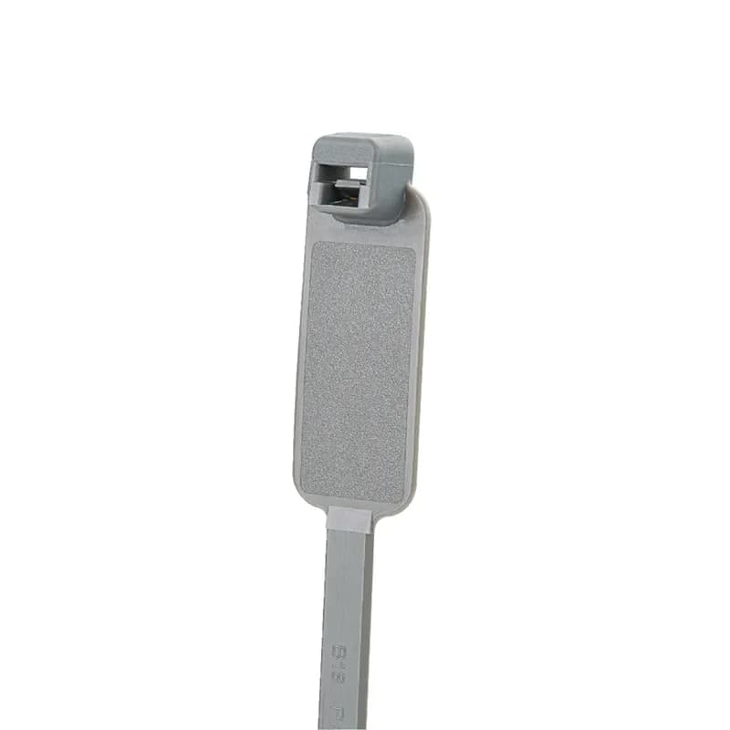 Panduit PLM2S-D8 - Pan-Ty marker tie, wrap, standard cross section, 7.4 (188mm) length, .44 x .87 (11.1 x 22.1mm) marker write-on area, nylon 6.6, gray.