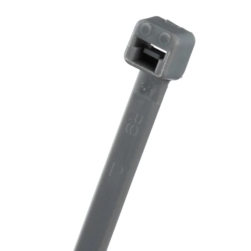 Pan-Ty locking tie, intermediate cross section, 8.0 (203mm) length, nylon 6.6, gray.