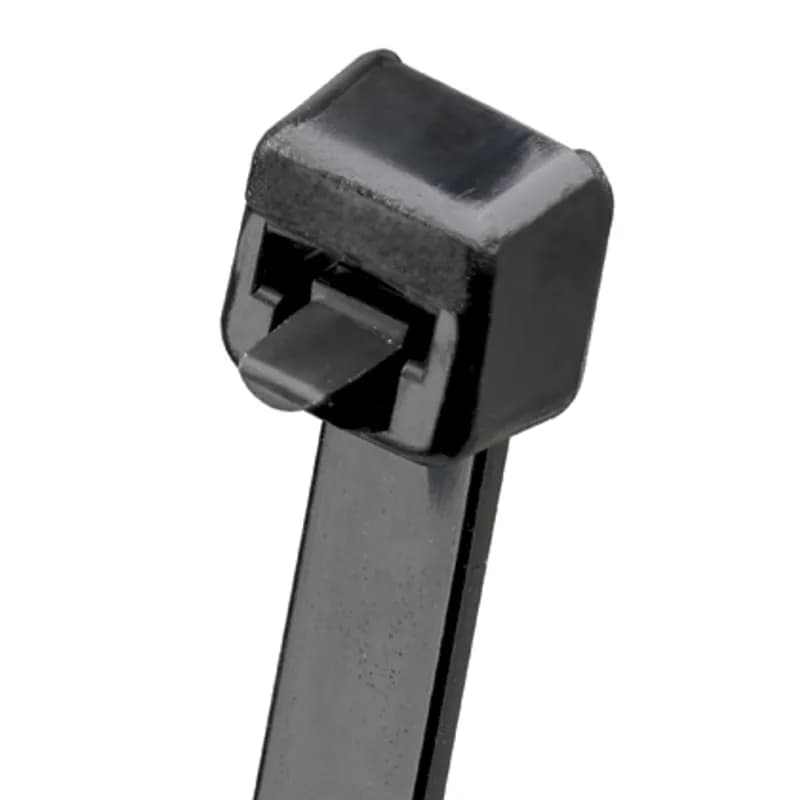 PRT2S-M0 releasable cable ties feature a quick-release tab that facilitates easy bundle release and/or re-fastening when changes are anticipated during development, servicing, or production. Standard cross section, 7.4" (188mm) long. For indoor or outdoor use, they are made of black UV and weather-resistant Nylon 6.6 and come in packages of 1000.