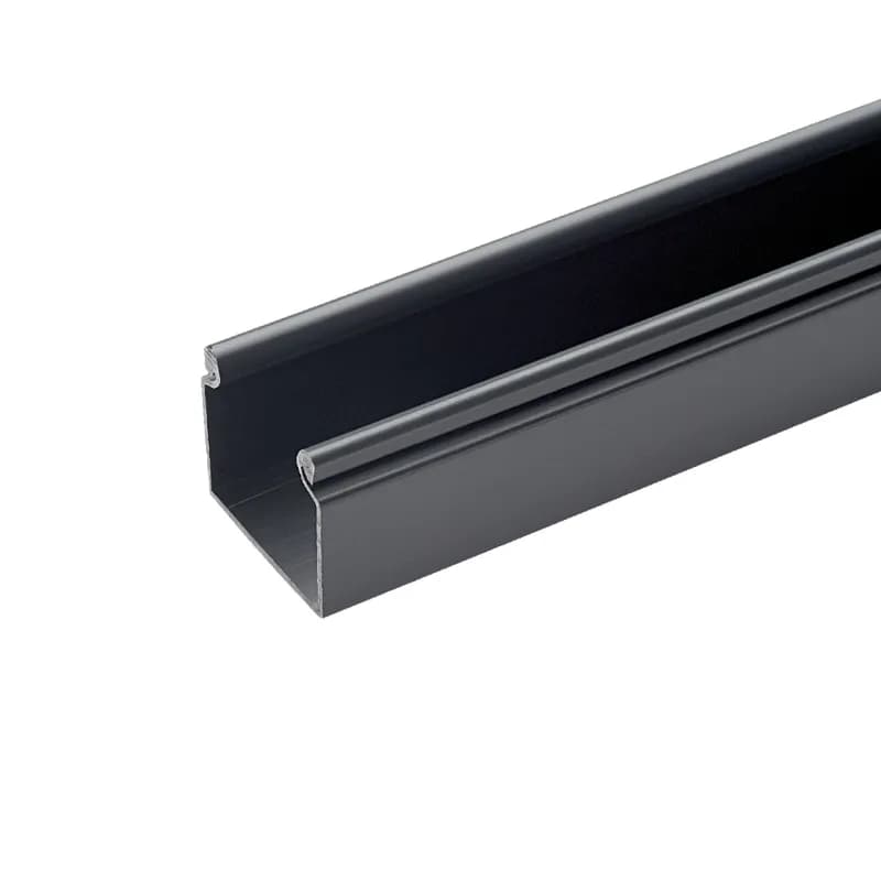 Solid hinged duct, 4 W x 4 H, 6' length, PVC, black.