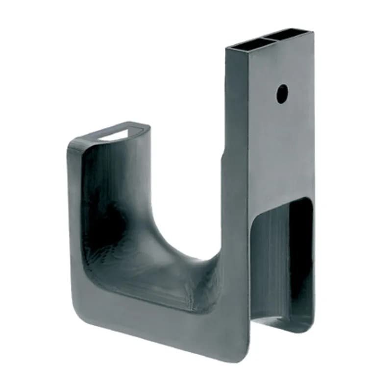 Panduit JP2W-L20 J-Hook for wall mount application have a patented design, featuring complete horizontal and vertical 1" bend radius control, which prevents pinch points and degradation of cable performance. They are suitable for use in air handling spaces and are UL listed. Has one (M6) mounting hole for user and includes screw, 2.0 (50.8mm) max. bundle capacity. Made of Nylon 6.6, are black in color, and come in packages of 50.