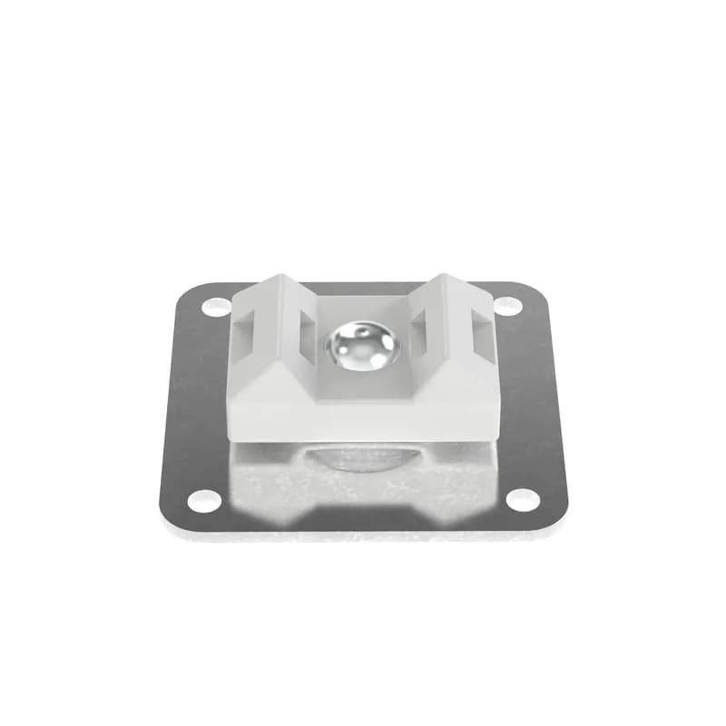 Panduit ASMS-A-T Epoxy Applied Swivel Mounts are affixed with user supplied EMA epoxy. They swivel 360? in order to assure proper orientation with harness and have four inspection holes to observe adhesive coverage. Mounts are 1.125 x 1.125 (28.6 x 28.6mm) in size and are for use in indoor environments. The mount is made of Nylon and the base is made of Aluminum. They are natural in color and come in packages of 200.