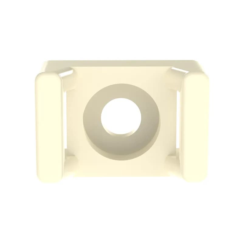 Panduit TM2S6-M Screw Applied Cable Tie Mounts offer a through hole in the mount in which a screw or rivet can be secured, this offers maximum stability for cable bundles. Install with a #6 (M3) screw. For indoor use and are suitable for miniature, intermediate and standard cross-section cable ties. Made of Nylon 6.6. They are 0.43" (10.9 mm) wide, are natural in color and come in packages of 1000.