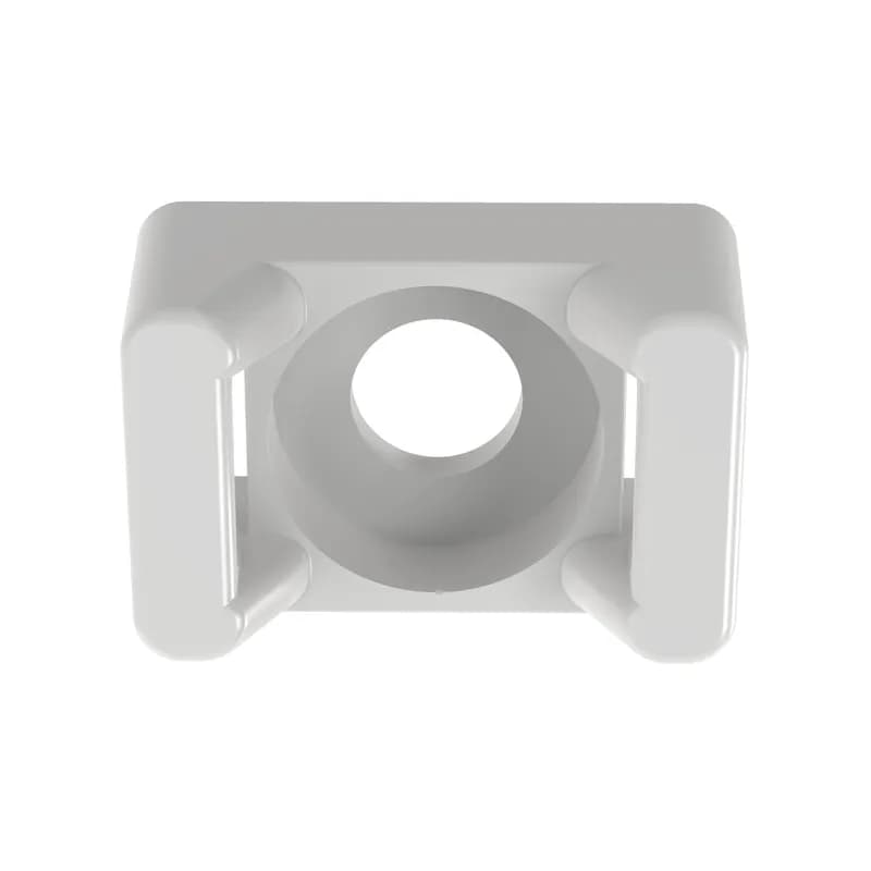Panduit TM3S25-C Screw Applied Cable Tie Mounts offer a through hole in the mount in which a screw or rivet can be secured, this offers maximum stability for cable bundles. Install with a #1/4 (M6) screw. For indoor use and are suitable for miniature, intermediate and standard cross-section cable ties. Made of Nylon 6.6. They are 0.63" (16 mm) wide, are natural in color and come in packages of 100.