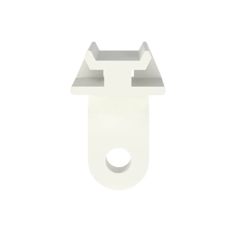 The lightening hole cable tie mount with a 0.13" (3.81 mm) diameter hole is mounted using a #5 (M3) screw. It is designed for indoor use, made of Nylon 6.6, and comes in packages of 500.