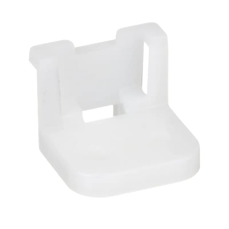 The right angle cable tie mount in natural color is applied with a #10 (M5) screw. It is made of nylon 6.6, which increases mechanical strength, heat and wear resistance, and stiffness. It is designed for indoor environments and comes in packages of 500.