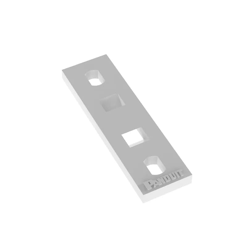 The multiple tie plate in natural color supports one bundle and is used with miniature, intermediate, standard, heavy-standard, light-heavy, and heavy cable ties. It uses #10 (M5) screws and is made of nylon 6.6, which increases mechanical strength, heat and wear resistance, and stiffness. It is designed for indoor environments and comes in packages of 100.