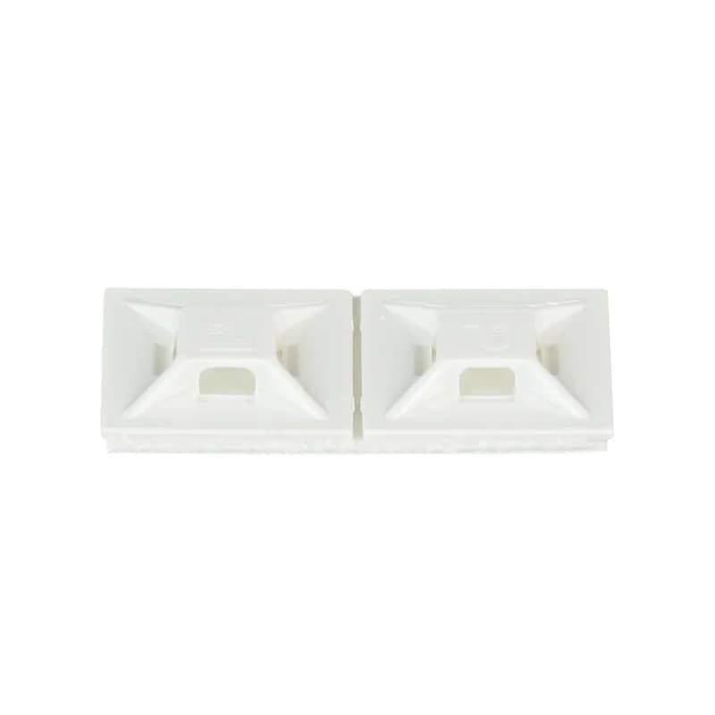 Panduit s ABMM-A-C rubber-based adhesive back cable tie mounts have been designed for fast installation and long-term performance. These mounts can be used with miniature and intermediate cables ties. Made of ABS plastic and intended for use in indoor environments. They are 0.75 x 0.75 (19.1mm x 19.1mm), supplied in strips of 2, are white in color and come in packages of 100.