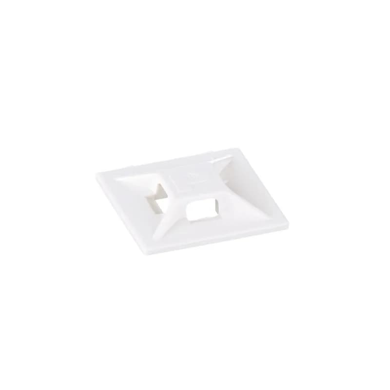 Panduit s ABMM-D cable tie mounts provide a solution for miniature and intermediate cable ties. They are 0.75 x 0.75 (19.1mm x 19.1mm), made of ABS plastic, white in color and come in packages of 500. These mounts do require a user-supplied adhesive (adhesive is not included with these for comprehensive adhesive-backed mounts, reference ABMM-A, ABMM-AT or ABMM-AV version).