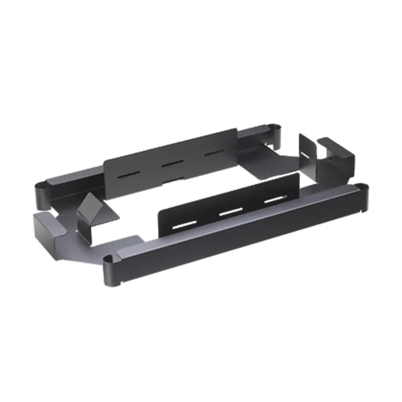 The fiber stacking holder is used with the FST24S fiber splice tray with built in fiber spooling. It holds and secures up to four splice trays with Panduit Tak-Ty Cable Ties and includes mounting hardware. For use with FMT1, FMT2, FMD1, or FMD2 rack mount trays and drawers. It is black.