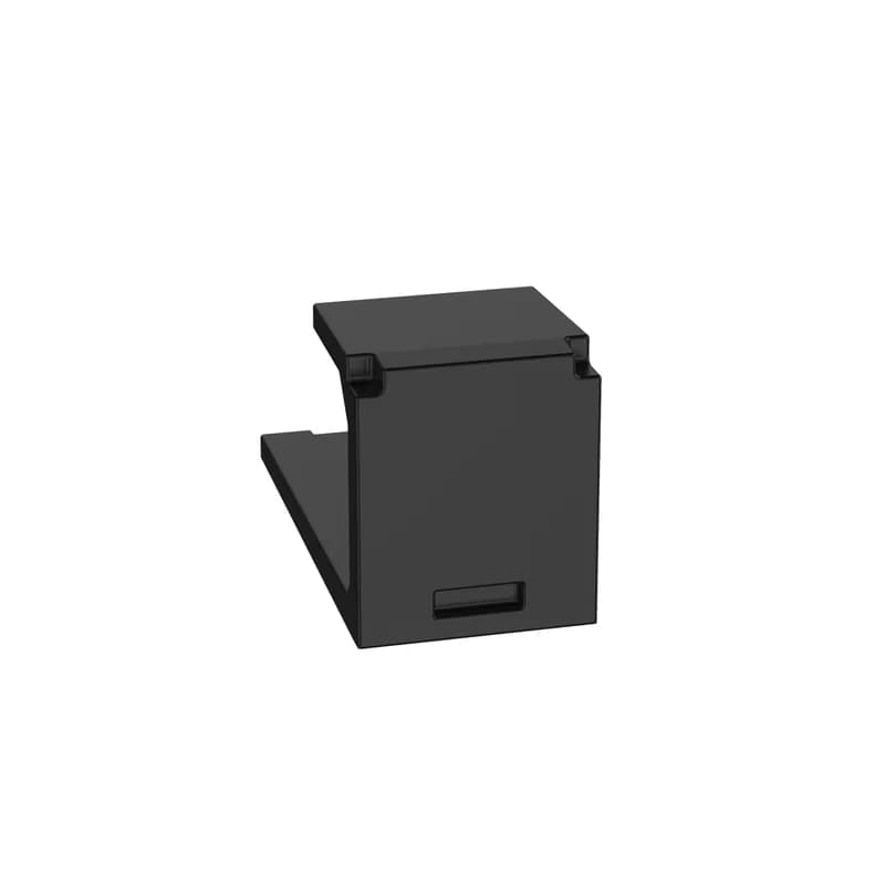The Mini-Com Blank Module reserves a one module space for future use in Mini-Com Patch Panels, Faceplates, and Surface Mount Boxes. The blank is black.