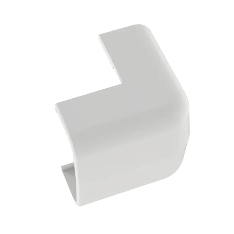 The outside corner fitting is a Surface Raceway fitting designed to transition your raceway around an outside corner while maintaining a 1 inch bend radius. It is designed to be used with the LD5 raceway and features a snap-on installation. It meets TIA/EIA, used in applications up to 50 V, and is White.
