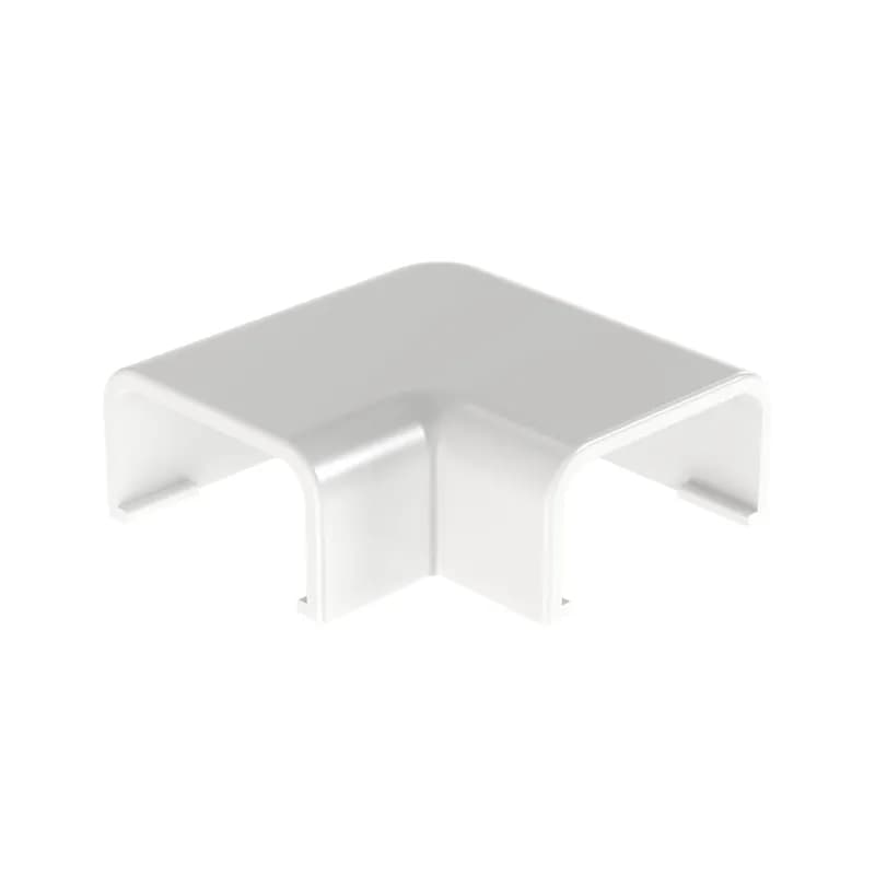 The right angle fitting is a one-piece Surface Raceway fitting designed to transition your raceway around a corner while maintaining a 1" bend radius. It is made to be used with the LD3 raceway, in applications up to 50 V. It is a snap-on installation and measures 1.82 in length. It is constructed with ABS plastic, meets TIA/EIA, and is White.