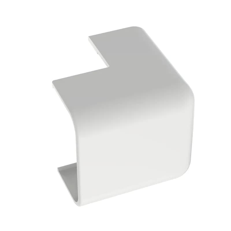 The outside corner fitting is a Surface Raceway fitting designed to transition your raceway around an outside corner while maintaining a 1 inch bend radius. It is designed to be used with the LD10 raceway and features a snap-on installation. It meets TIA/EIA, used in applications up to 50 V, and is White.