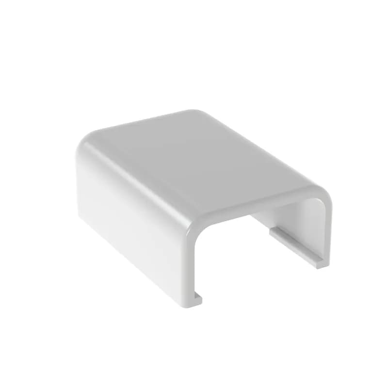 The end cap fitting allows for closing off one end of the Surface Raceway when you no longer need to run cables. It is designed to be used with the LD3 Surface raceway. It meets TIA/EIA, used in applications up to 50 V. It features a snap-on installation, is made of ABS plastic, and is White.