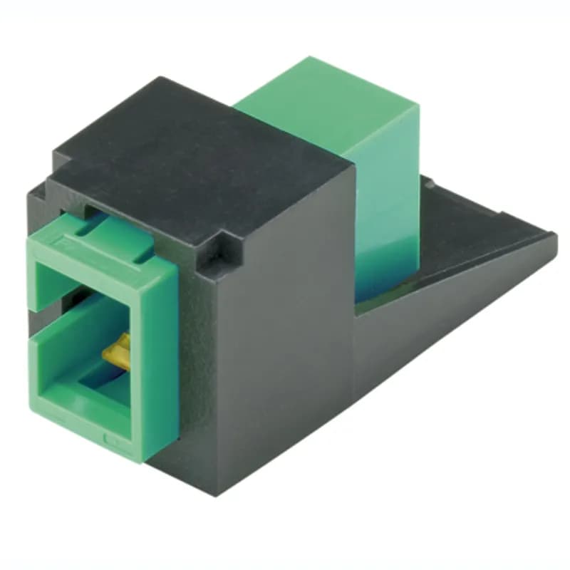 Panduit CMDAGSCZBL - The Mini-Com Duplex SC/APC Green Adapter is a small form factor (SFF) adapter with integrated panel retention clips and are TIA/EIA-605 FOCIS-10 compatible. It couples two SC/APC Green duplex connectors in two Mini-Com module spaces and features an APC Green fiber adapter along with a black module and has zirconia split sleeves.