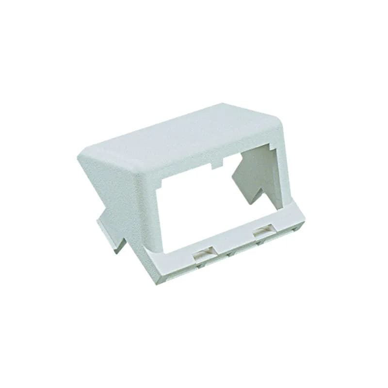 The Mini-Com 1/2 size sloped module insert, accepts two Mini-Com modules, mounts to faceplate frames and is off white.