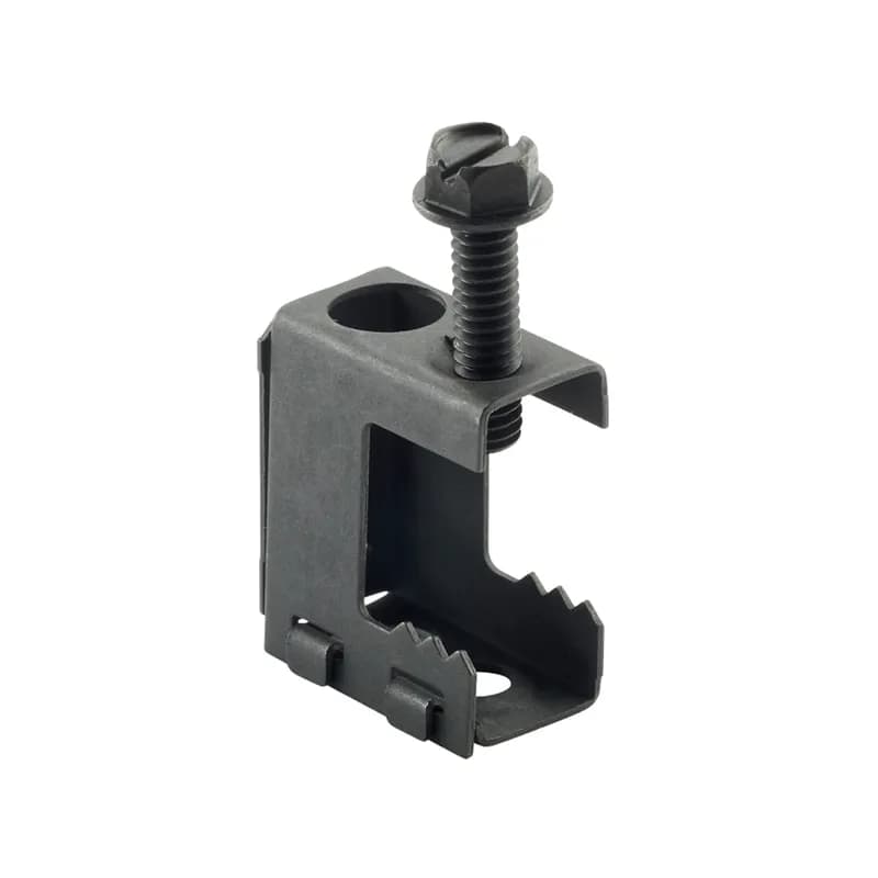 Screw-on beam clamp for up to 1/2" flange - spring steel, static load capacity: 100 lbs.