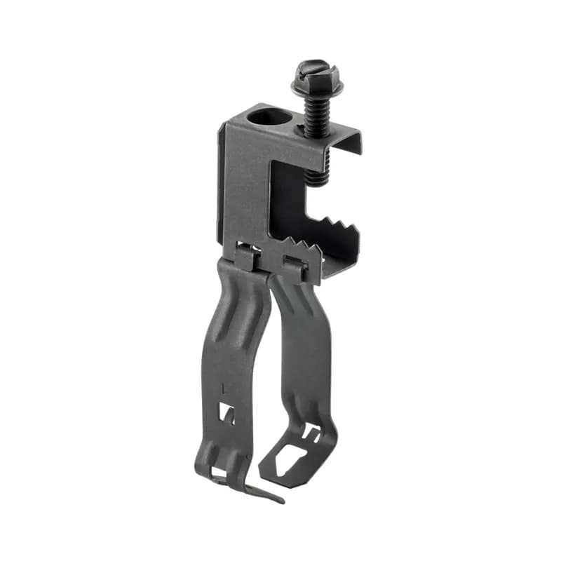 Screw-on beam clamp for up to 1/2" flange with 1/2" - 3/4" conduit clip, static load capacity: 100 lbs.