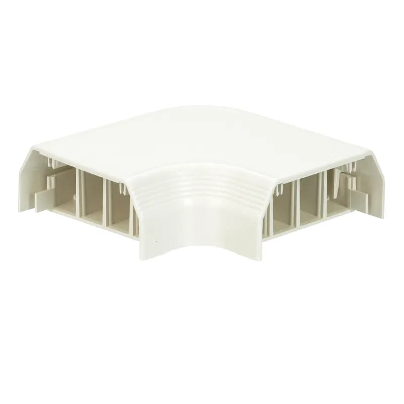 The right angle fitting is used to join sections of T-70 raceway at right angles while maintaining proper separation of power and data. It is White.