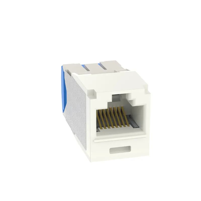 The Mini-Com Cat 6A UTP RJ45 TG Jack Module is designed to terminate 4-pair, 22-26 AWG twisted pair cable. Each module is 100% factory tested to exceed industry standard performance requirements. TG style termination eliminates the need for a termination tool. Each jack is individually serialized for traceability and is compatible with Mini-Com Modular Patch Panels and Faceplates. The jack module is off white.
