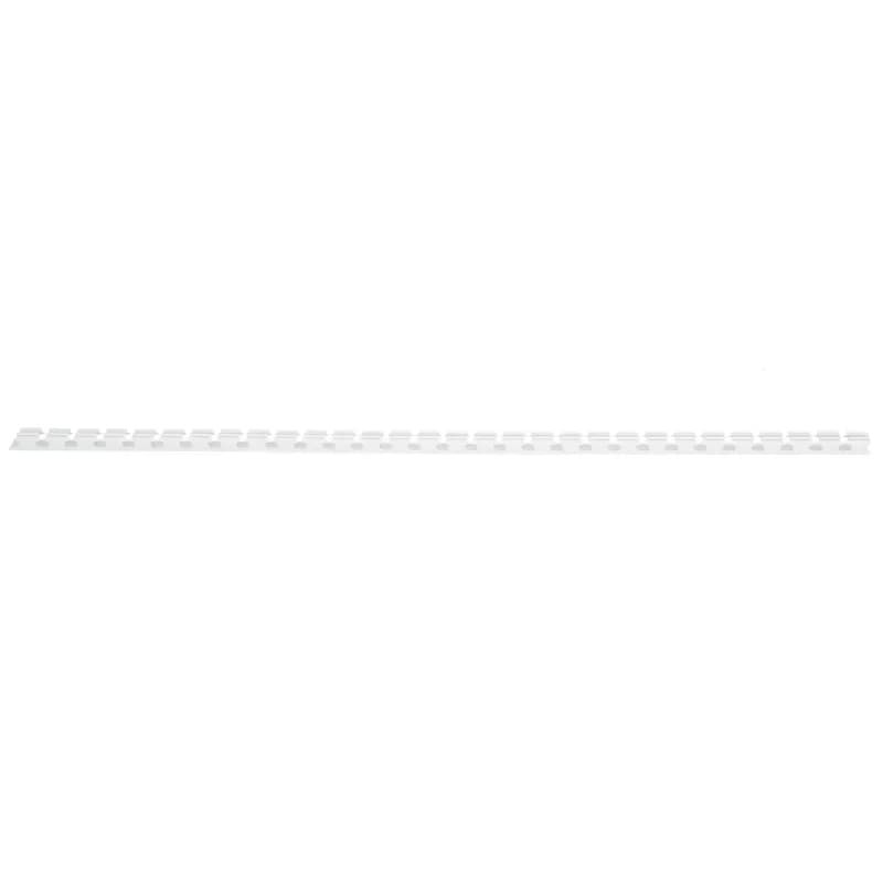 The G.75X2WH6-A Panduct Lead-Free PVC Wide Slot Adhesive Wiring Duct features a wide slot/finger design that provides greater sidewall rigidity and is suitable with a range of wire bundle sizes. UL 94 flame class of V-0 with a UL recognized continuous-use temperature up to 122 F (50 C). Mounting holes provided. 0.75" x 2.0" (19.05 mm x 50.8 mm) and 6' (1.8 m) long. Cover sold separately. Color White.