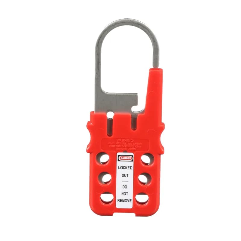 Panduit PSL-MLDH-X - The PSL-MLDH-X Mutliple Lockout Device - Hasp only - allows energy sources to be locked out quickly and easily by more than one worker for group lockout applications. The Hasp supports 6 locks. Zinc-plated steel with vinyl coating. 2.08" x 5.90" (52.8 mm x 149.9 mm). Color Red. 10 per package.